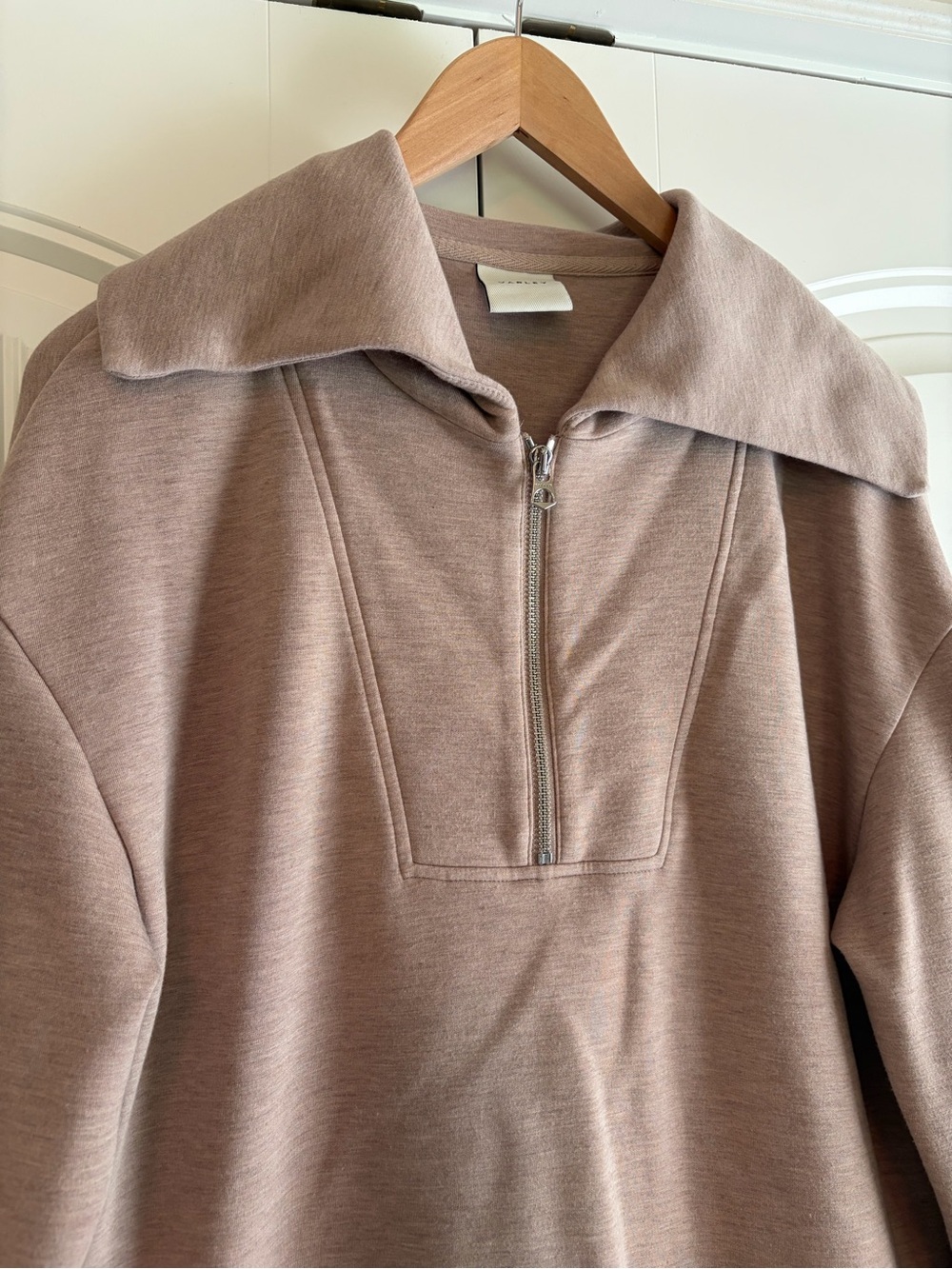Varley Yates Half-Zip Sweatshirt Doublesoft Beige Women's Size Med - Picture 2 of 11
